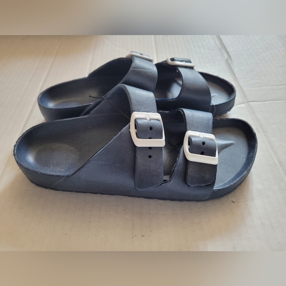 Blue Women's Sandals With Double Buckle Size 7 - Picture 4 of 6